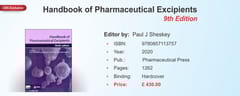 Handbook of Pharmaceutical Excipients 9th Edition 2020 by Paul J. Sheskey