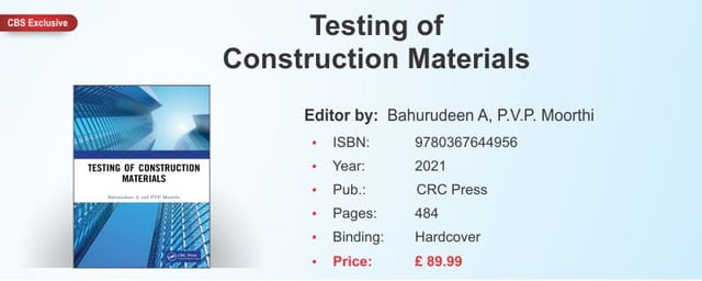 Testing of Construction Materials 2021 by Baharudeen A, P.V.P Moorthi
