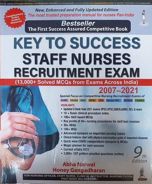 Key to Success Staff Nurses Recruitment Exam 9th Edition 2021 by Abha Narwal