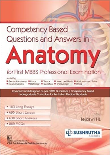 Competency Based Questions And Answers In Anatomy For First Mbbs Professional Examination 1st Edition 2022 By Sushrutha Academy