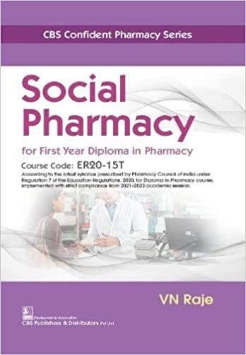 Social Pharmacy For First Year Diploma In Pharmacy 1st Edition 2022 By Raje V N