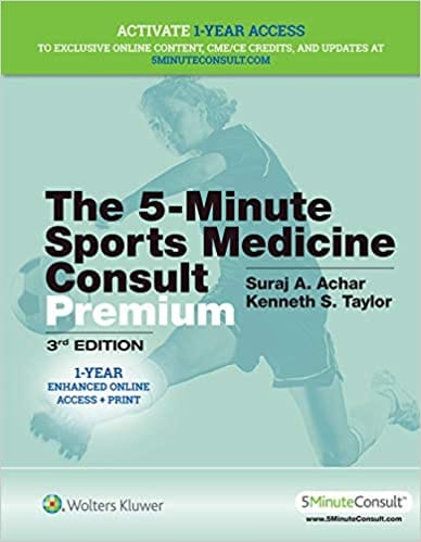 The 5 Minute Sprots Medicine Consult Premium 3rd Edition 2020 By Achar S A