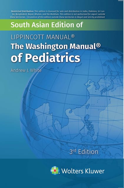 Andrew J. White The Washington Manual of Pediatrics 3rd South Asia Edition 2022