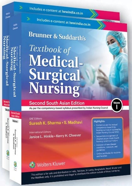 Brunner & Suddarth's Textbook of Medical-Surgical Nursing 2 Volume Set 2nd South Asia Edition 2022 By Suresh K Sharma