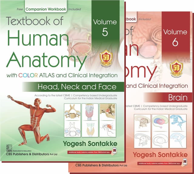 Textbook of Human Anatomy with Color Atlas and Clinical Integration Volume 5 Head, Neck and Face & Volume 6 Brain 2 Volume Set 1st Edition 2023 By Yogesh Sontakke