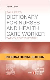 Baillieres Dictionary For Nurses And Health Care Worker 27th Edition 2020 By Taylor J