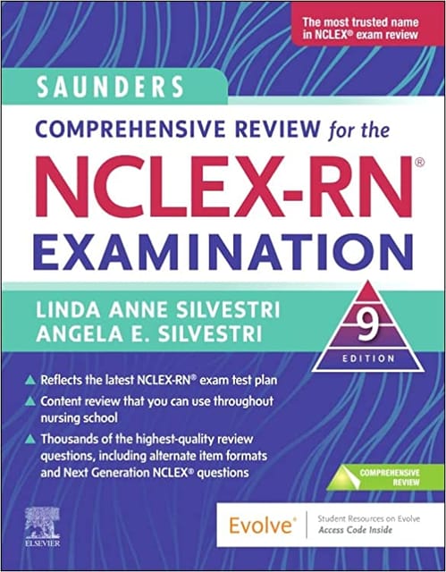 Saunders Comprehensive Review for the NCLEX-RN (R) Examination 9th Edition 2023 By Silvestri, Angela
