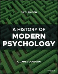 A History Of Modern Psychology 6th Edition 2022 By Goodwin C M