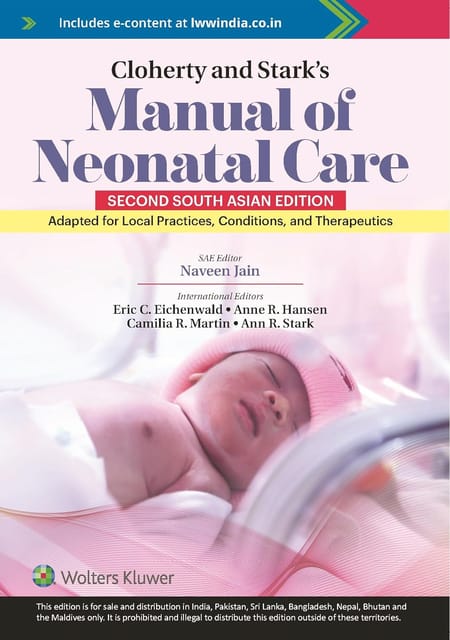 Cloherty and Starks Manual Of Neonatal Care 2nd South Asia Edition 2024 By Naveen Jain