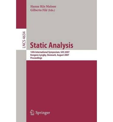 Static Analysis 2007 By Nielson H R