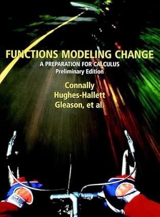 Functions Modeling Change A Preparation For Calculus Preliminary Ed. 1998 By John Wiley (Original)