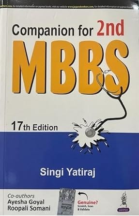 Companion For 2nd Mbbs 17th Edition 2024 By Singi Yatiraj