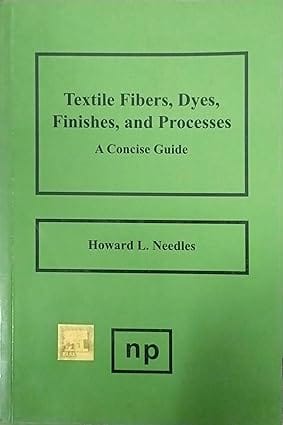 Textile Fibers Dyes Finishes & Processes A Concise Guide 2011 By Needles H L