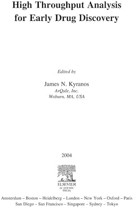 High Throughput Analysis For Early Drug Discovery 2004 By Kyranos
