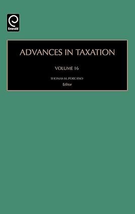 Advances In Taxation Vol 16 2004 By Porcano Tm