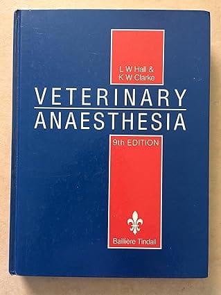 Veternary Anesthesia 9th Edition 1991 By Hall L W