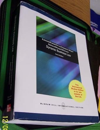 Dynamic Business Law 2nd Edition 2011 By Kubasek N K