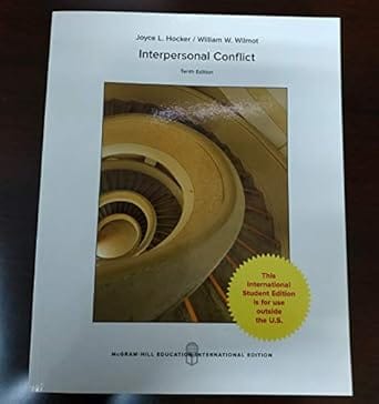 Interpersonal Conflict 10th Edition 2017 By Hocker J L