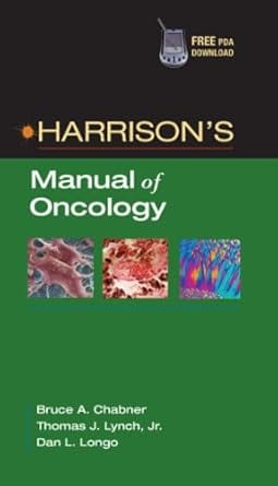 Harrisons Manual Of Oncology 2007 By Chabner B A