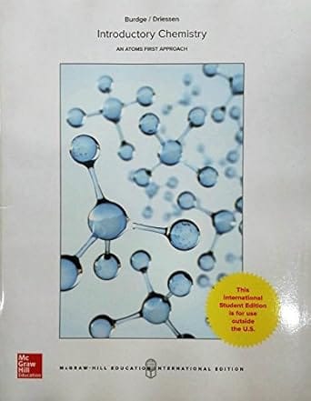 Introductory Chemistry An Atoms First Approach International Edition 2016 By Burdge J