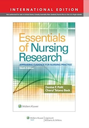 Essentials Of Nursing Research 9th Edition International Edition 2017 By Polit D F