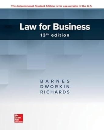Law For Business 13th Edition 2013 By Barnes