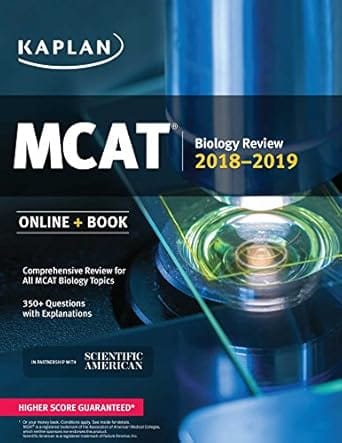 Mcat Biology Review 2018 2019 Online + Book 2017 By Kaplan