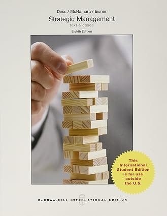 Strategic Management Text And Cases 8th Edition International Edition 2016 By Dess G