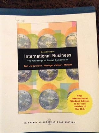 International Business The Challenge Of Global Competition 11th Edition International Edition 2008 By Ball