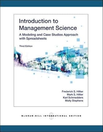 Introduction To Management Science 3rd Edition International Edition 2008 By Hillier F S