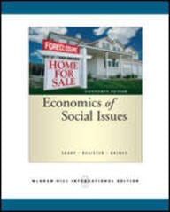 Economics Of Social Issues 18th Edition International Edition 2008 By Sharp