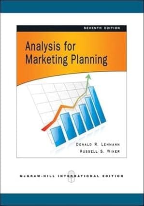 Analysis For Marketing Planning 7th Edition International Edition 2008 By Lehmann D R