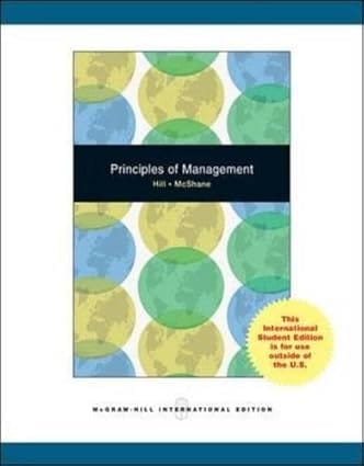 Principles Of Management International Edition 2008 By Hill C W L