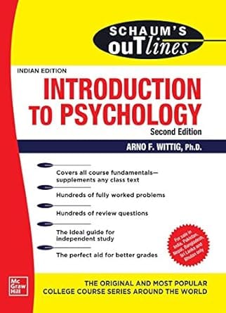 Schaums Outline Of Introduction To Psychology 2nd Edition 2020 By Wittig A F