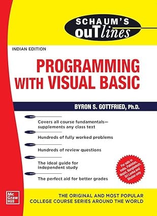 Schaums Outlines Of Programming With Visual Basic 2020 By Gottfried B S