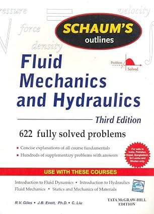 Fluid Mechanics And Hydraulics 3rd Edition 2018 By Giles R V