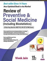 Review of Preventive & Social Medicine Including Biostatistics 15th Edition 2023 By Vivek Jain
