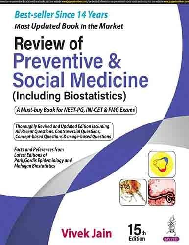 Review of Preventive & Social Medicine Including Biostatistics 15th Edition 2023 By Vivek Jain