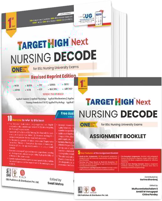 Target High Next Nursing Decode 1st Year for BSc Nursing University Exams With Free Assignment Booklet 1st Revised Reprint Edition 2025 By Dr Muthuvenkatachalam S