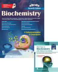 Biochemistry As per the latest NMC Guidelines Competency Based Medical Education & free Mind Maps in Biochemistry with Clinical Correlation 7th Edition 2026 By U Satyanarayana & U Chakrapani