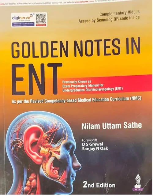Golden Notes In ENT 2nd Edition 2026 By Nilam Uttam Sathe
