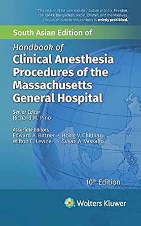 Clinical Anesthesia Procedures of the Massachusetts General Hospital 10th Edition 2021 By Pino