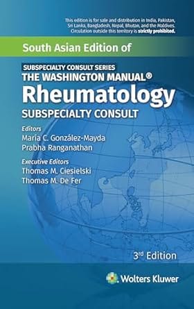 Washington Manual Rheumatology Subspecialty Consult 3rd Edition 2021 By Gonzalez