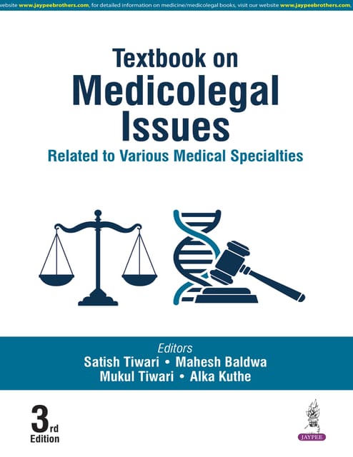 Textbook On Medicolegal Issues Related To Various Medical Specialties 3rd Edition 2026 By Satish Tiwari
