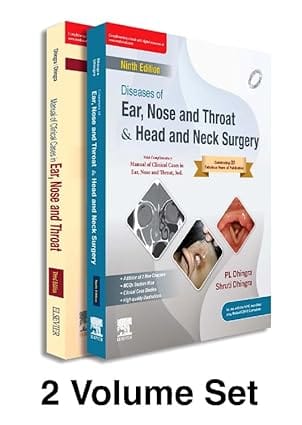 Diseases of Ear, Nose & Throat and Head & Neck Surgery 9th Edition 2026 with Manual of Clinical Cases by Pl Dhingra and Shruti Dhingra