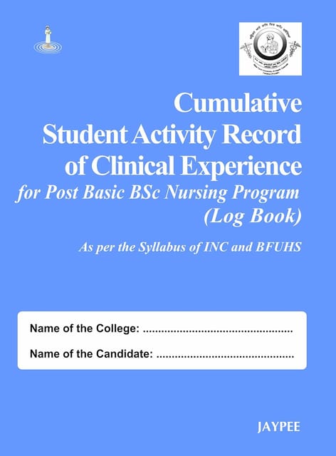 Cumulative Student Activity Record of Clinical Experience For Post Basic Bsc Nursing Program(Logbk) 1st Reprint Edition  2026 By Hcl Rawat