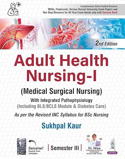 Adult Health Nursing-I (Medical Surgical Nursing) 2nd Edition 2026 By Sukhpal Kaur