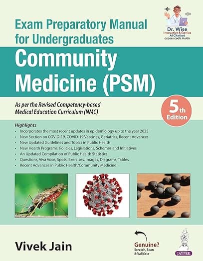 Exam Preparatory Manual For Undergraduates Community Medicine (Psm) 5th Edition 2026 By Vivek Jain