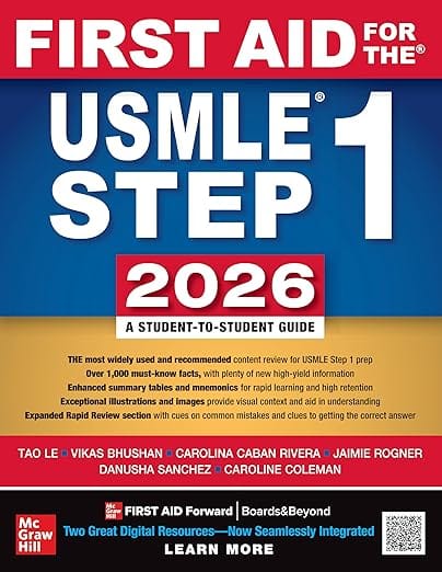 First Aid For The Usmle Step1 2026, 36th Edition 2026 By Le Bhushan