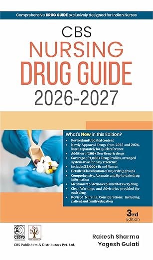 Cbs Nursing Drug Guide 2026-2027 3rd Edition 2026 By Rakesh Sharma